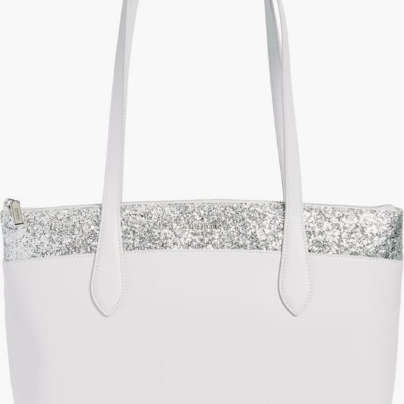 LAST ONE—Kate Spade Gray Glitter Tote Bag with Silver Glitter Accent - Picture 1 of 7